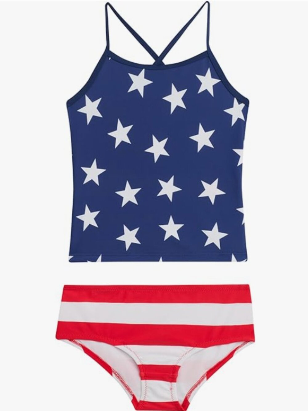 Girls Melanie Beach Sport 2-pc UPF 50+ Banded Tankini- Size 8 NEW